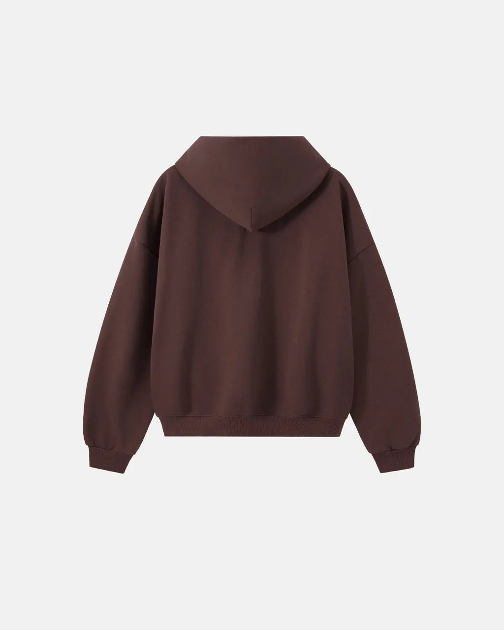 Blank boxy fit French Terry hoodie by Flation, with a relaxed fit and casual streetwear style, shown in a neutral color.
