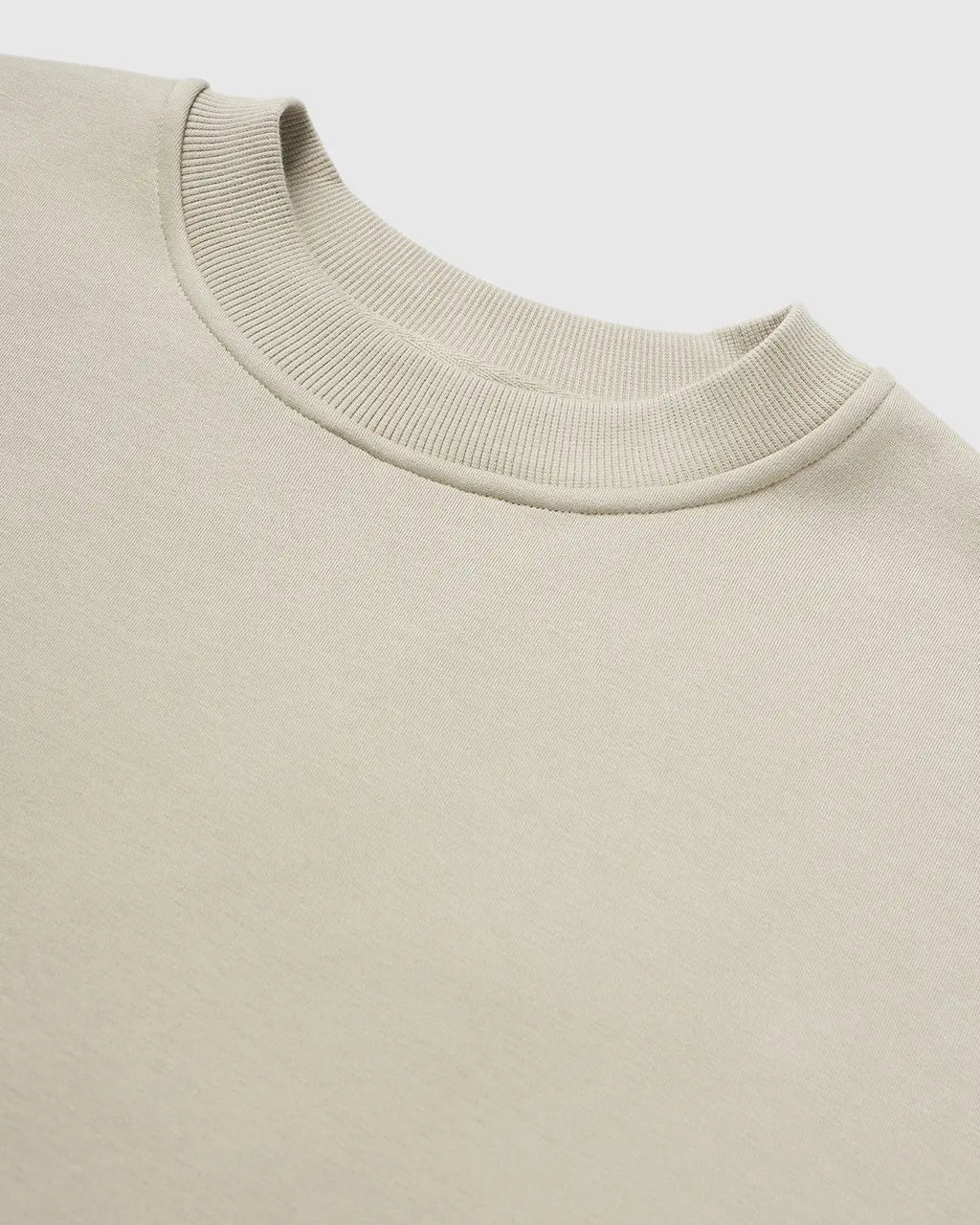 Flation Premium Boxy Crewneck Sweatshirt in neutral color, relaxed fit, soft fabric, and stylish streetwear design.