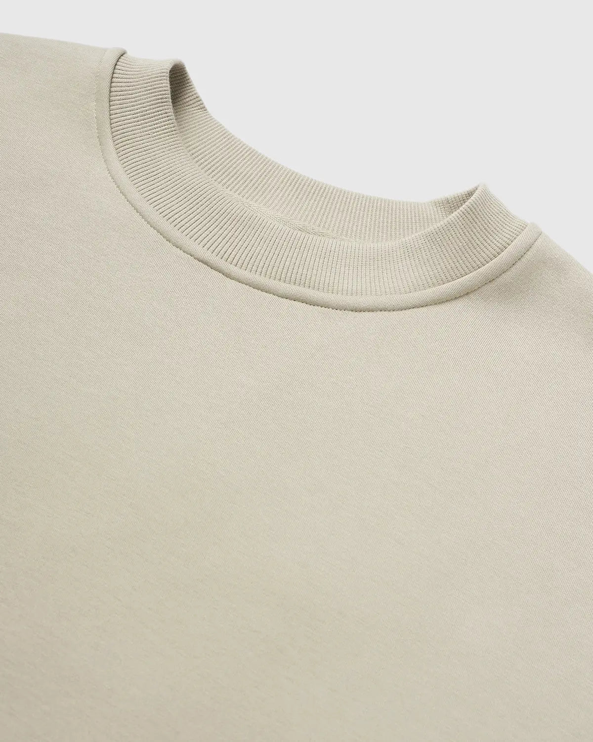 Flation Premium Boxy Crewneck Sweatshirt in neutral color, relaxed fit, soft fabric, and stylish streetwear design.