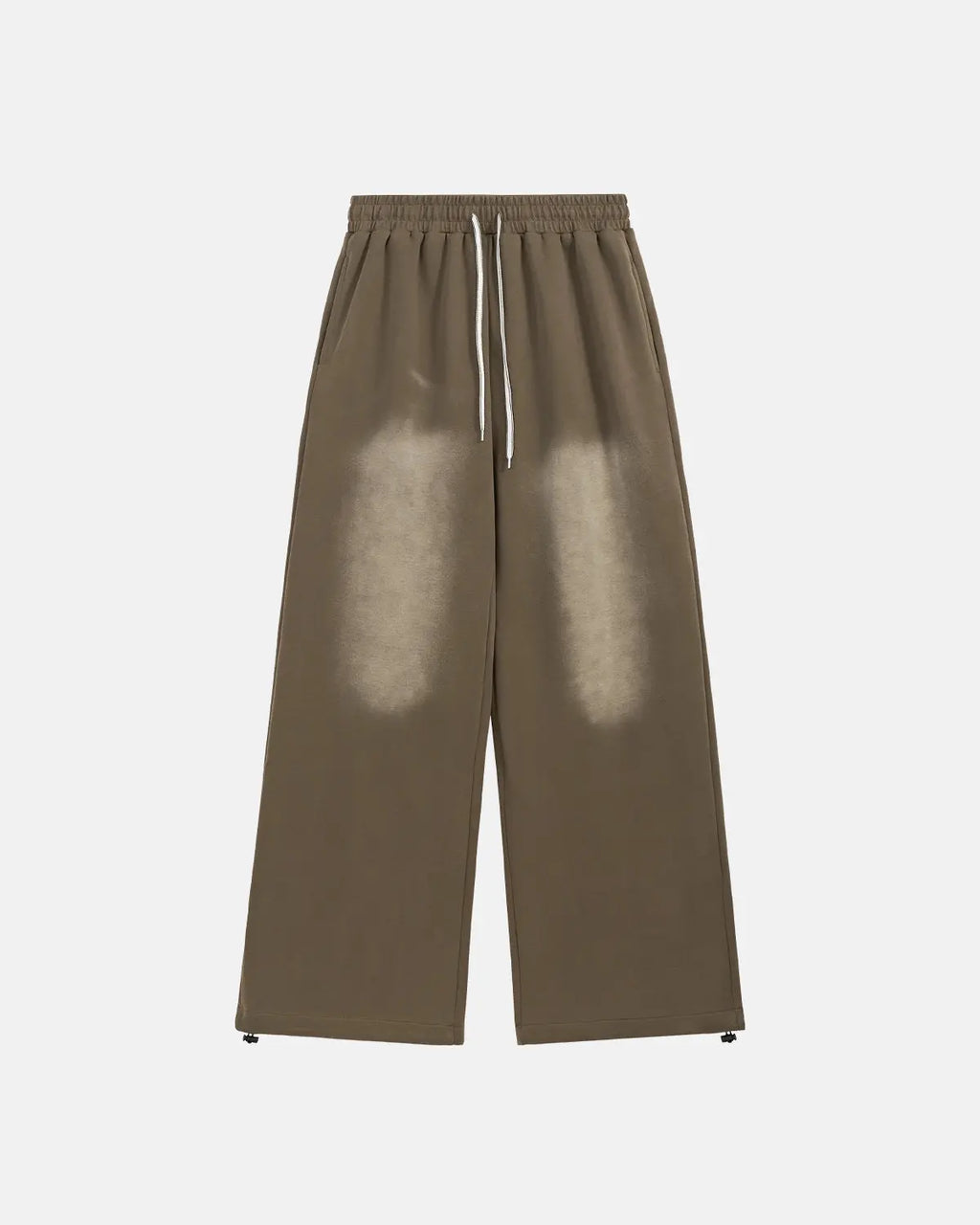 Monkey Washed Straight-leg Sweatpant by Flation, showing beige cotton sweatpants with a relaxed fit and elastic waistband.