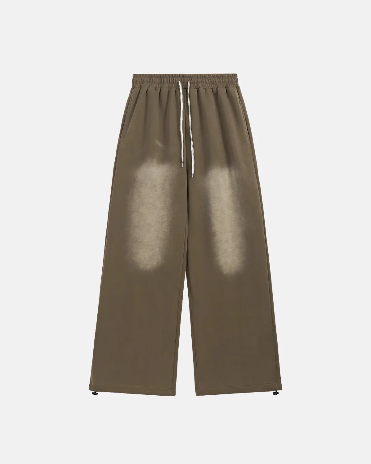 Monkey Washed Straight-leg Sweatpant by Flation, showing beige cotton sweatpants with a relaxed fit and elastic waistband.