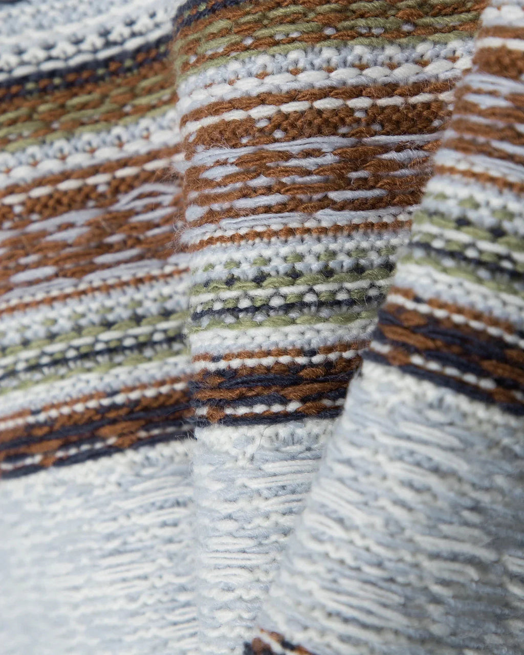 Inflation Streetwear round neck sweater with stripe jacquard pattern, featuring a stylish and cozy design.