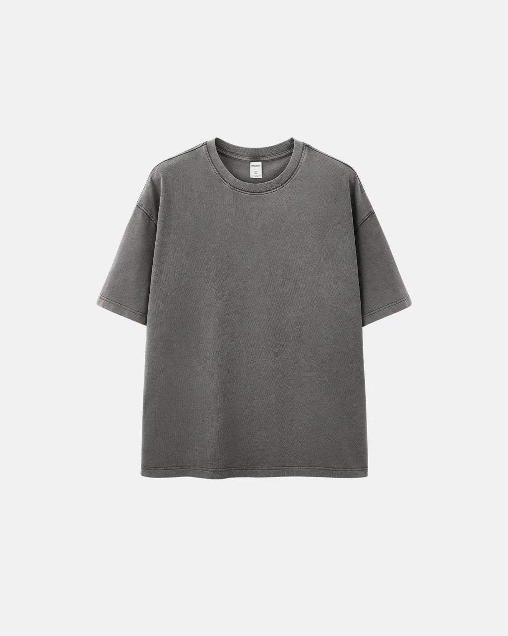 Oversized heavyweight washed tee from Flation Streetwear, featuring a relaxed fit and distressed texture in neutral tones.