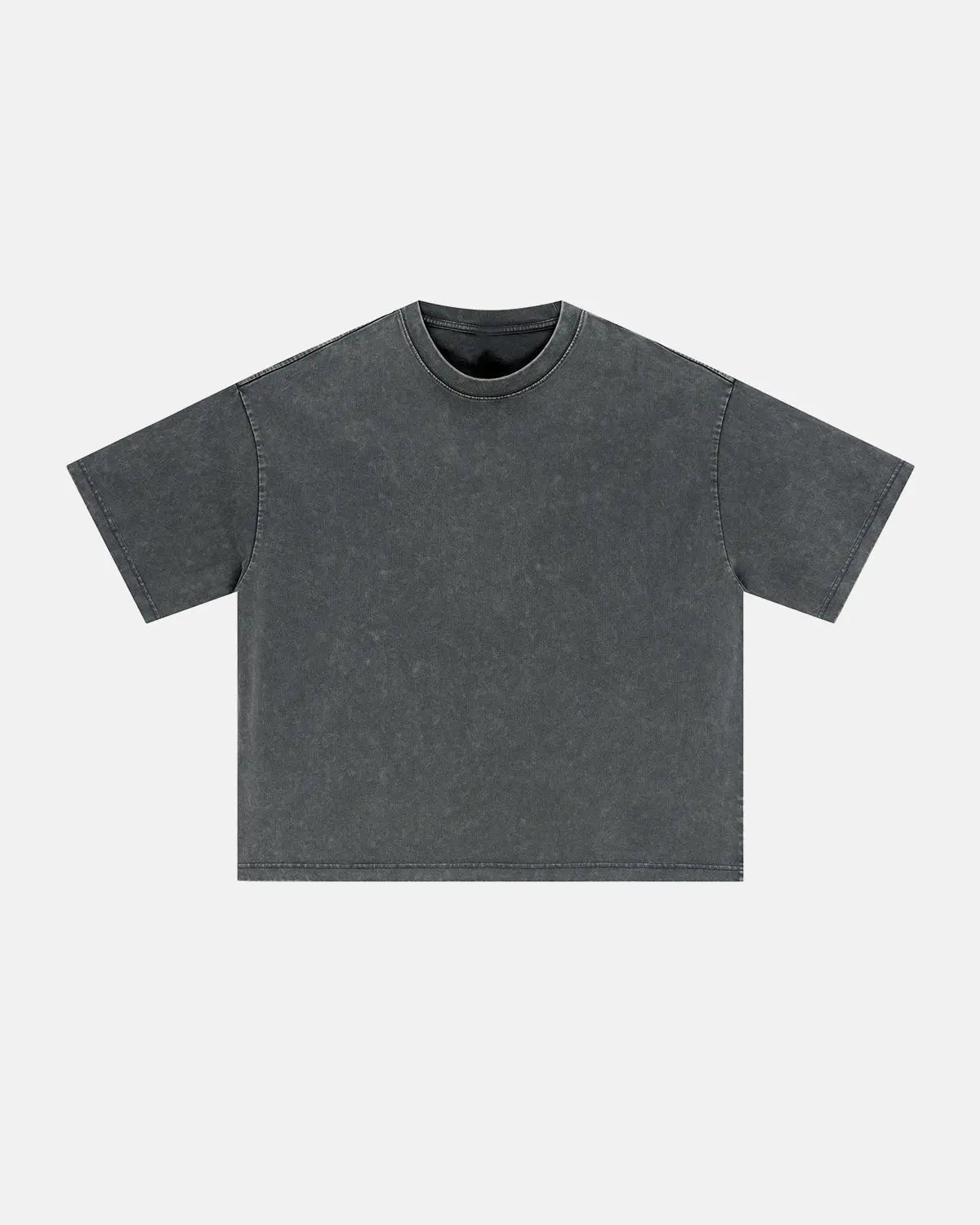 Snow Washed Heavyweight Boxy T-Shirt by INFLATION, shows a relaxed fit, soft fabric, and minimalist streetwear style in natural lighting.