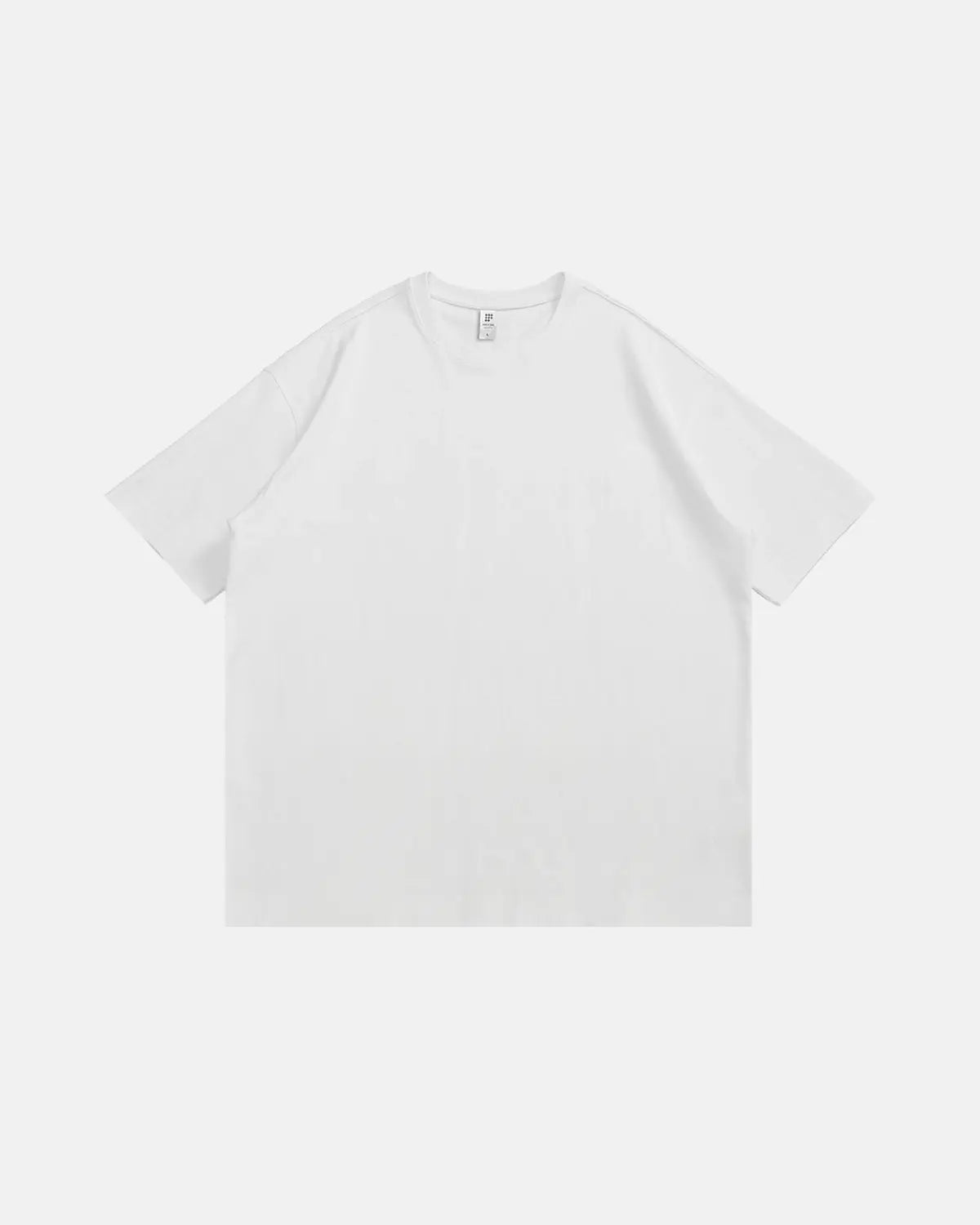 InflationUS heavyweight cotton oversized T-shirt, loose fit streetwear style, in black with bold logo front design.