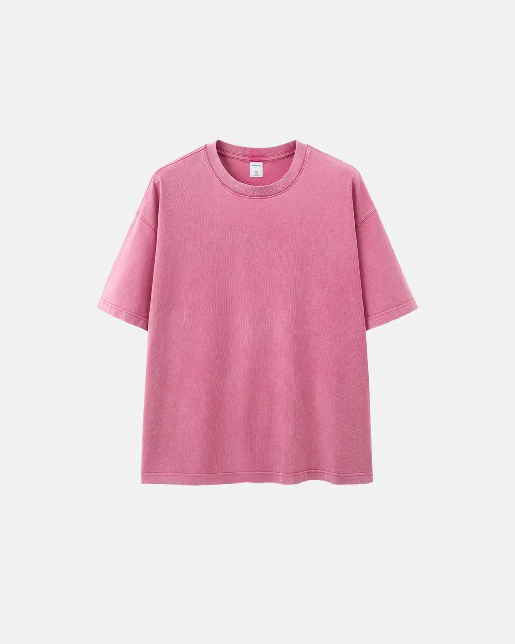 Front view of a heavyweight oversized washed T-shirt by Flation Streetwear, showcasing its relaxed fit and distressed finish.