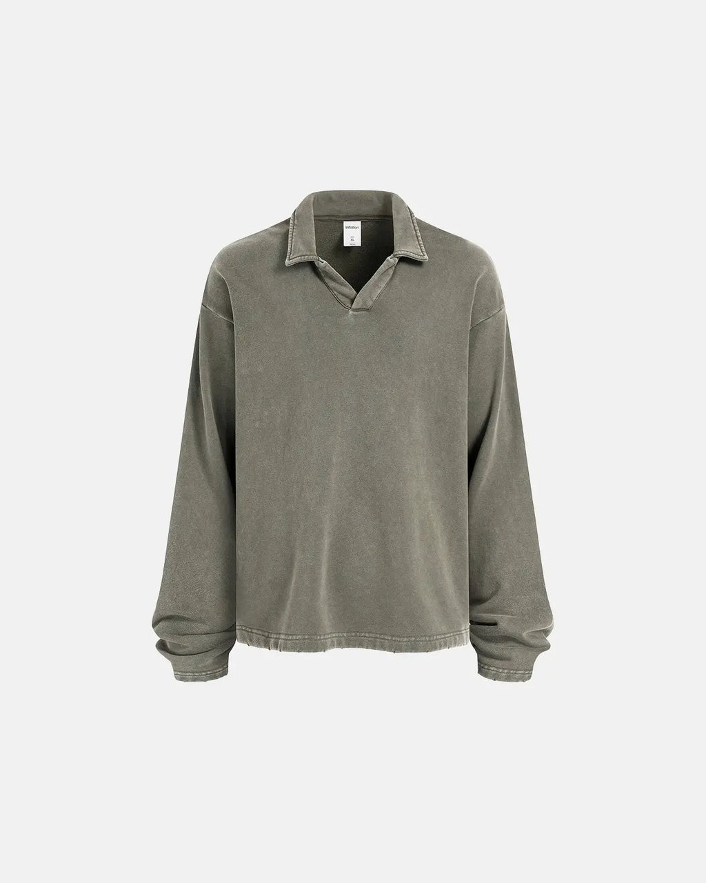 Inflation Streetwear acid wash polo shirt, casual t-shirt with a distressed, vintage look, soft fabric and relaxed fit.