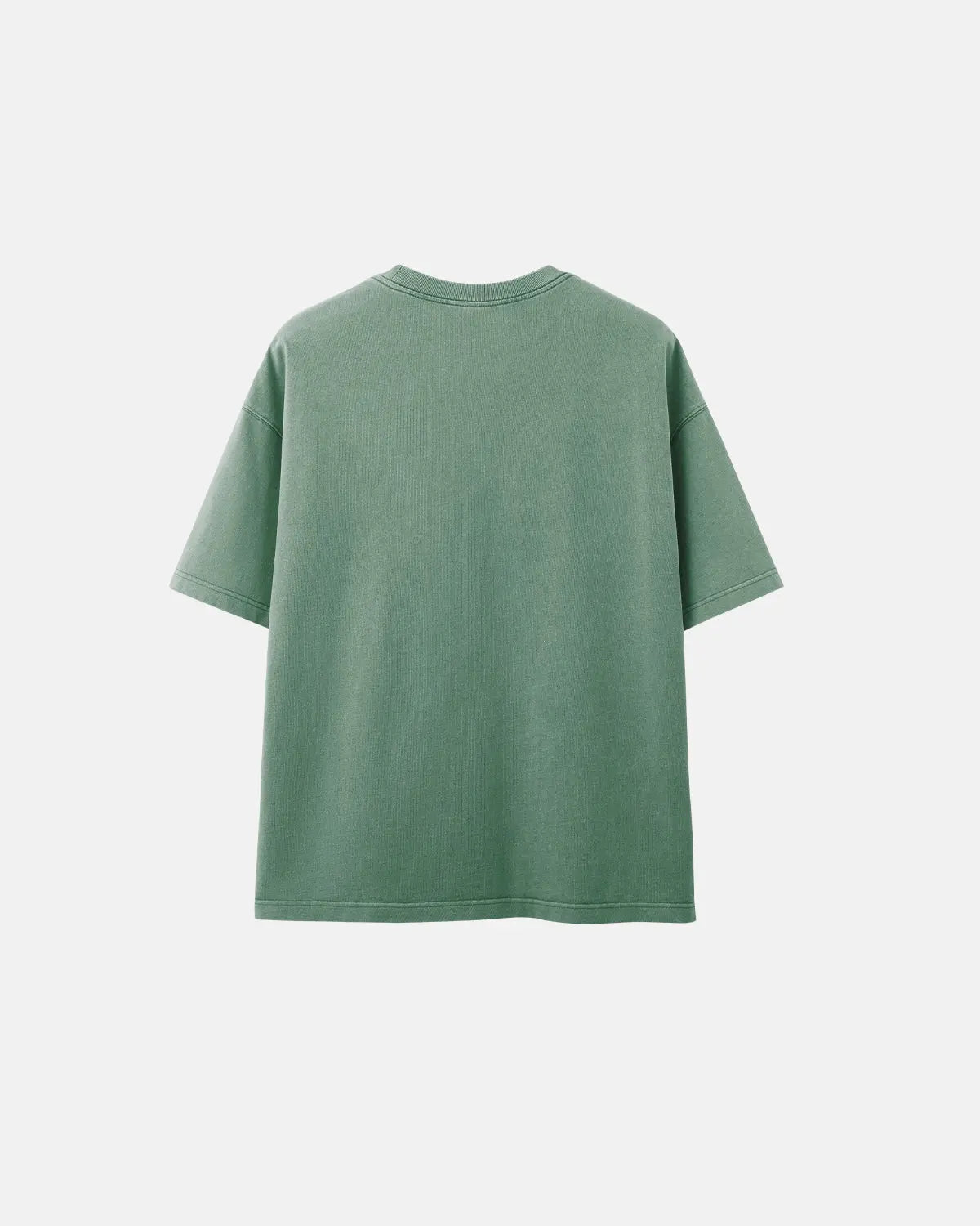 Oversized washed heavyweight T-shirt by Flation streetwear, showing the relaxed fit and faded fabric texture.