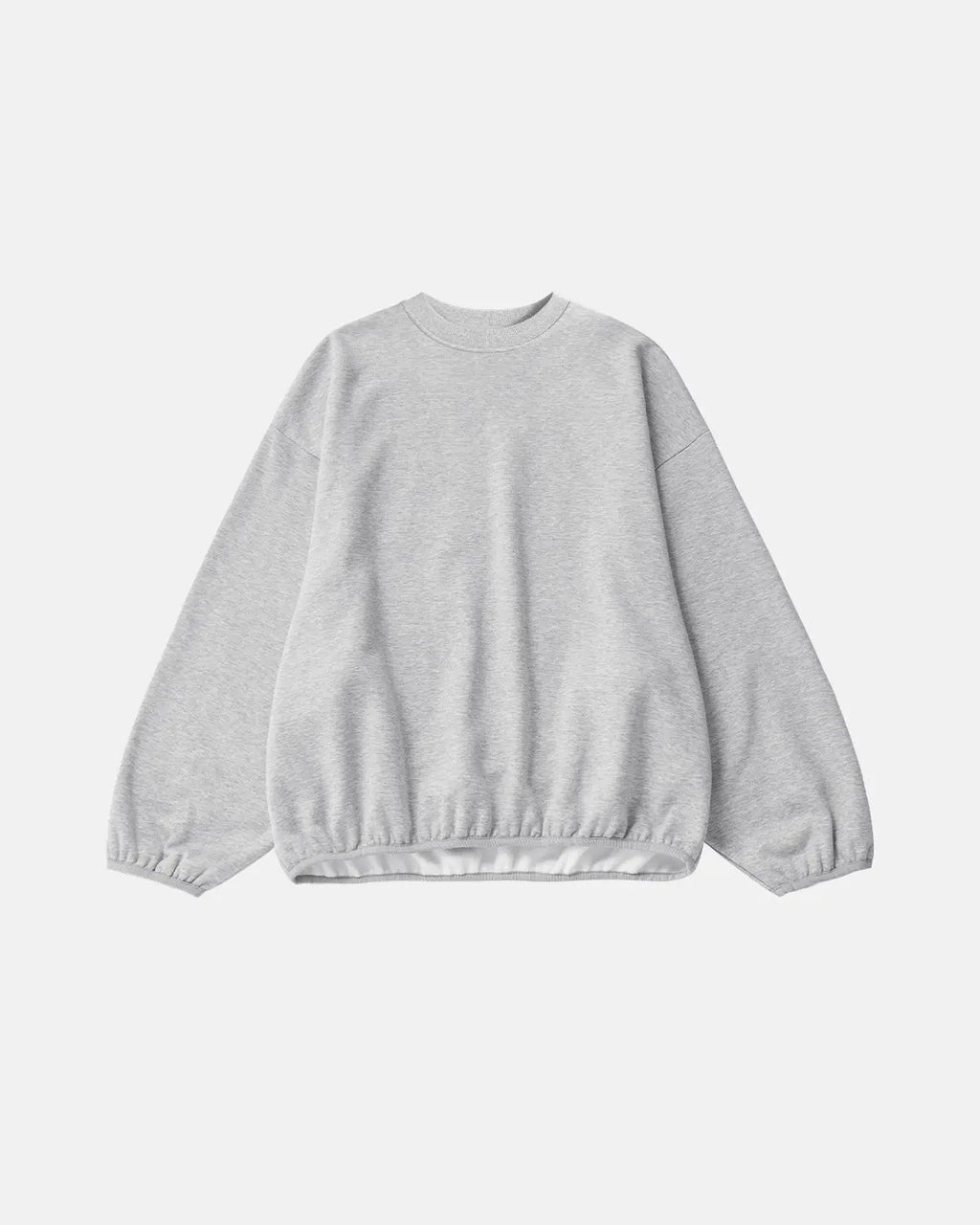 Flation premium boxy crewneck sweatshirt in neutral color, showcasing a relaxed fit and soft fabric for streetwear style.