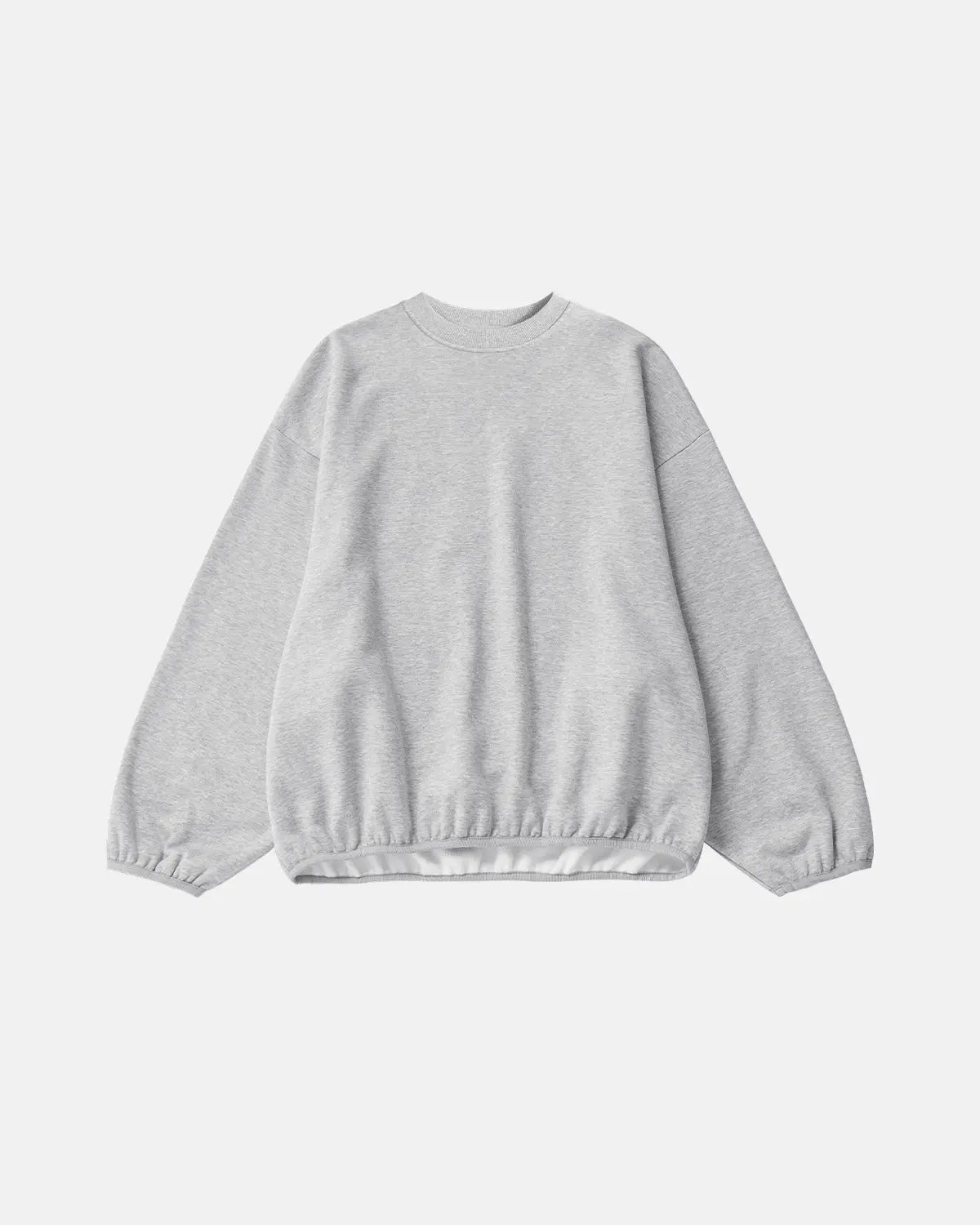 Flation premium boxy crewneck sweatshirt in neutral color, showcasing a relaxed fit and soft fabric for streetwear style.