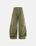 Flation Streetwear multi-pocket garment washed cargo pants with relaxed fit and durable fabric, featuring multiple cargo pockets.