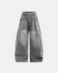 Flation streetwear barrel baggy jeans with star graphic rhinestone details, casual pants with relaxed fit and stylish design.