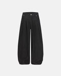 Inflation Streetwear heavyweight baggy raw wide-leg pants, made of durable denim fabric with a relaxed fit and raw hem.