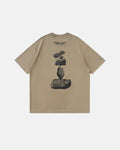 Inflation brand 3D graphic printing cotton T-shirt featuring vibrant streetwear design and bold 3D inflation-themed artwork.