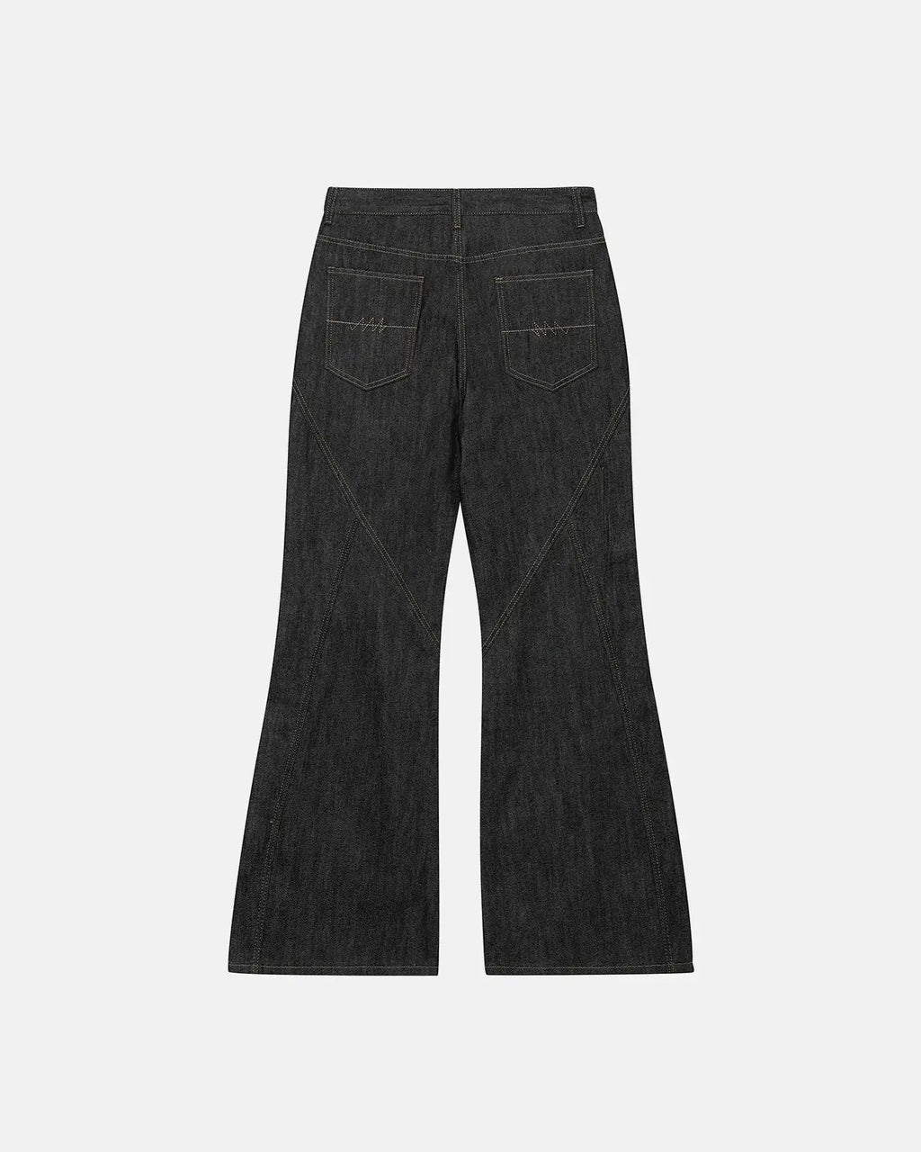 Inflation Streetwear asymmetric button bootcut jeans, stylish pants with unique button details and a relaxed fit.