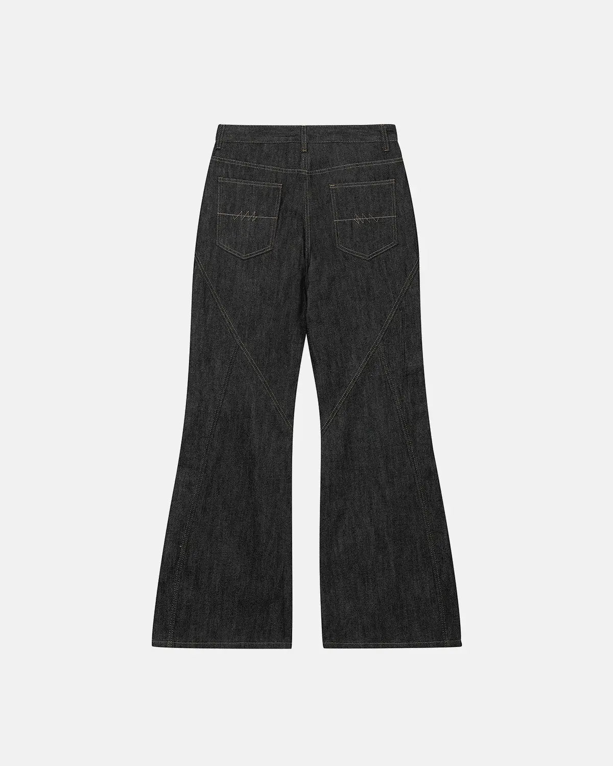 Inflation Streetwear asymmetric button bootcut jeans, stylish pants with unique button details and a relaxed fit.