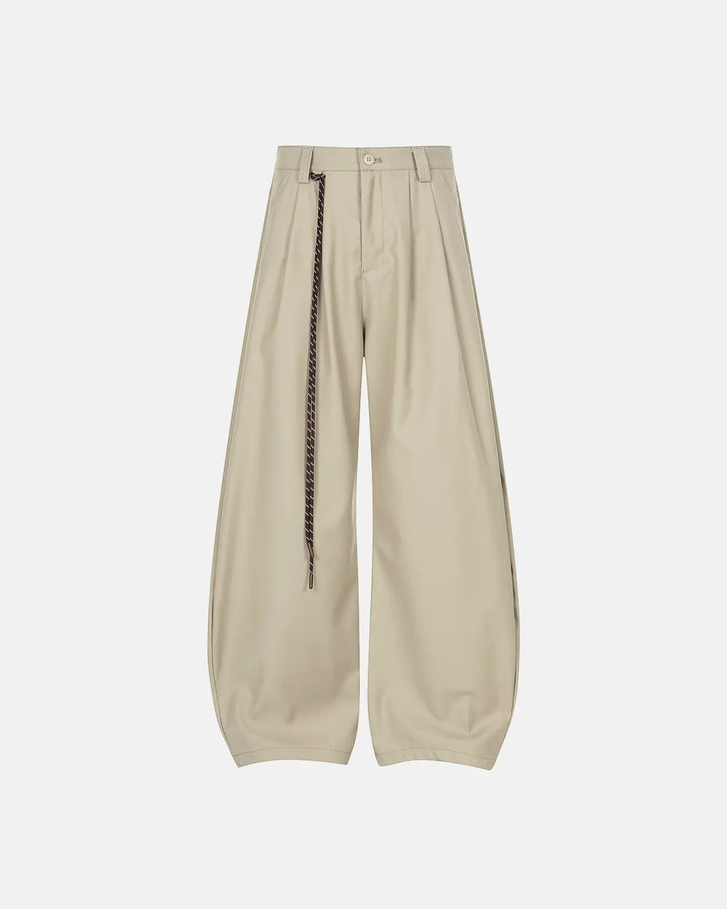 INFLATION Rope Belt Wide Leg Tailored Pants featuring a stylish rope belt and a relaxed wide-leg fit.