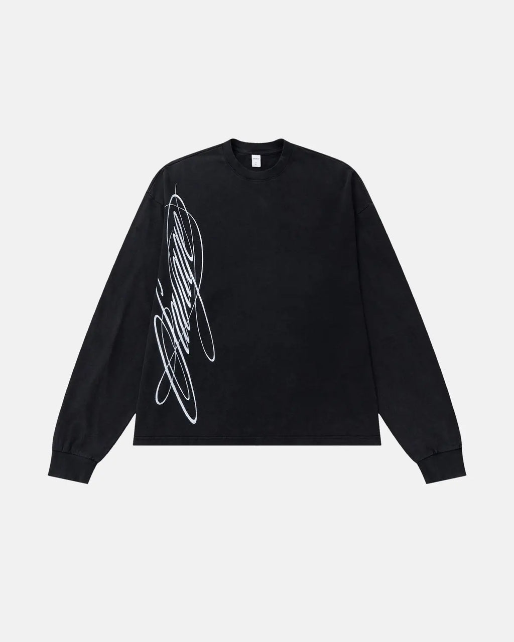 Boxy script graphic washed T-shirt by INFLATION featuring a casual fit and streetwear style with bold printed design.