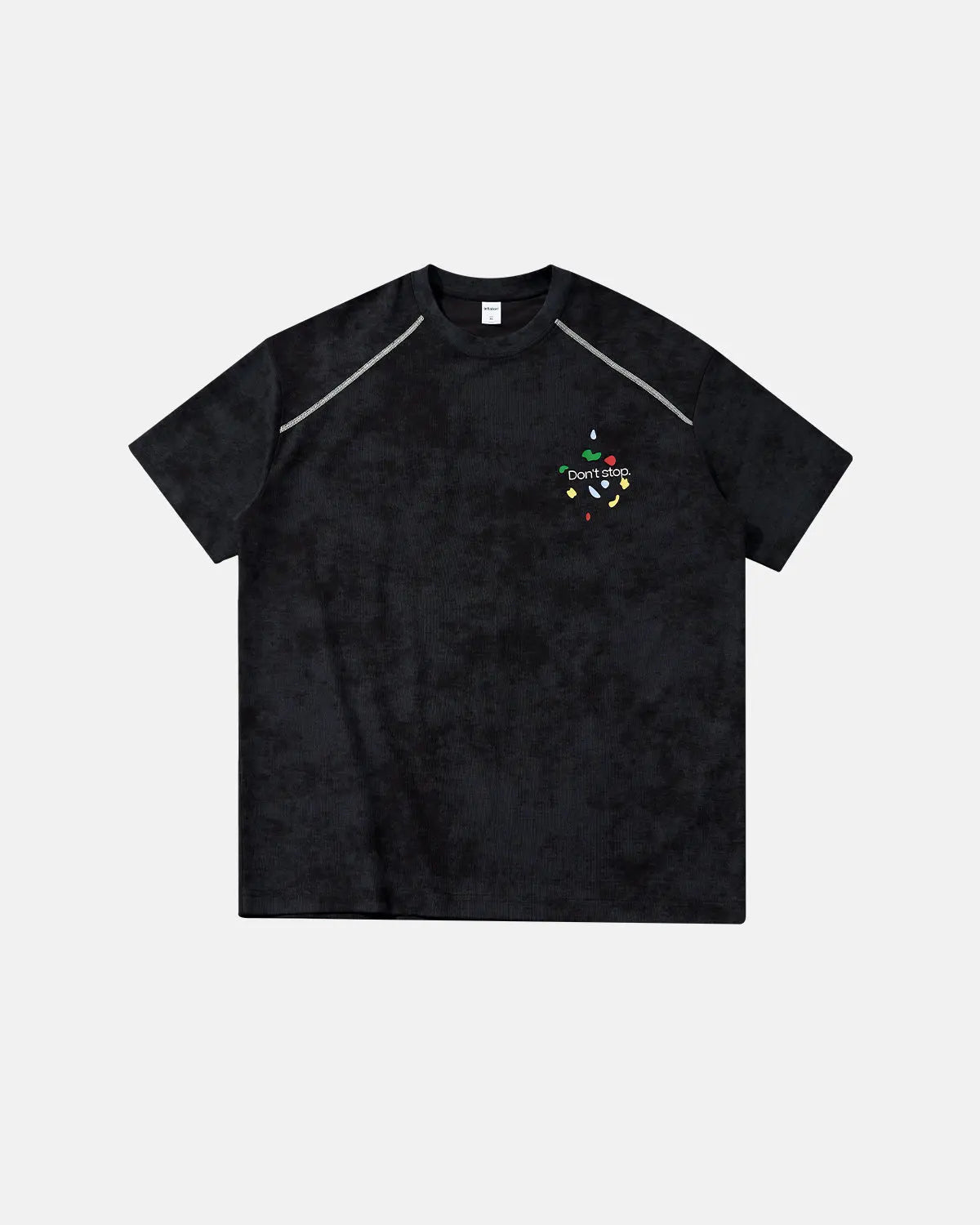Inflation Streetwear Climbing Graphic Puff Print T-Shirt featuring a bold climbing design on a casual black t-shirt.
