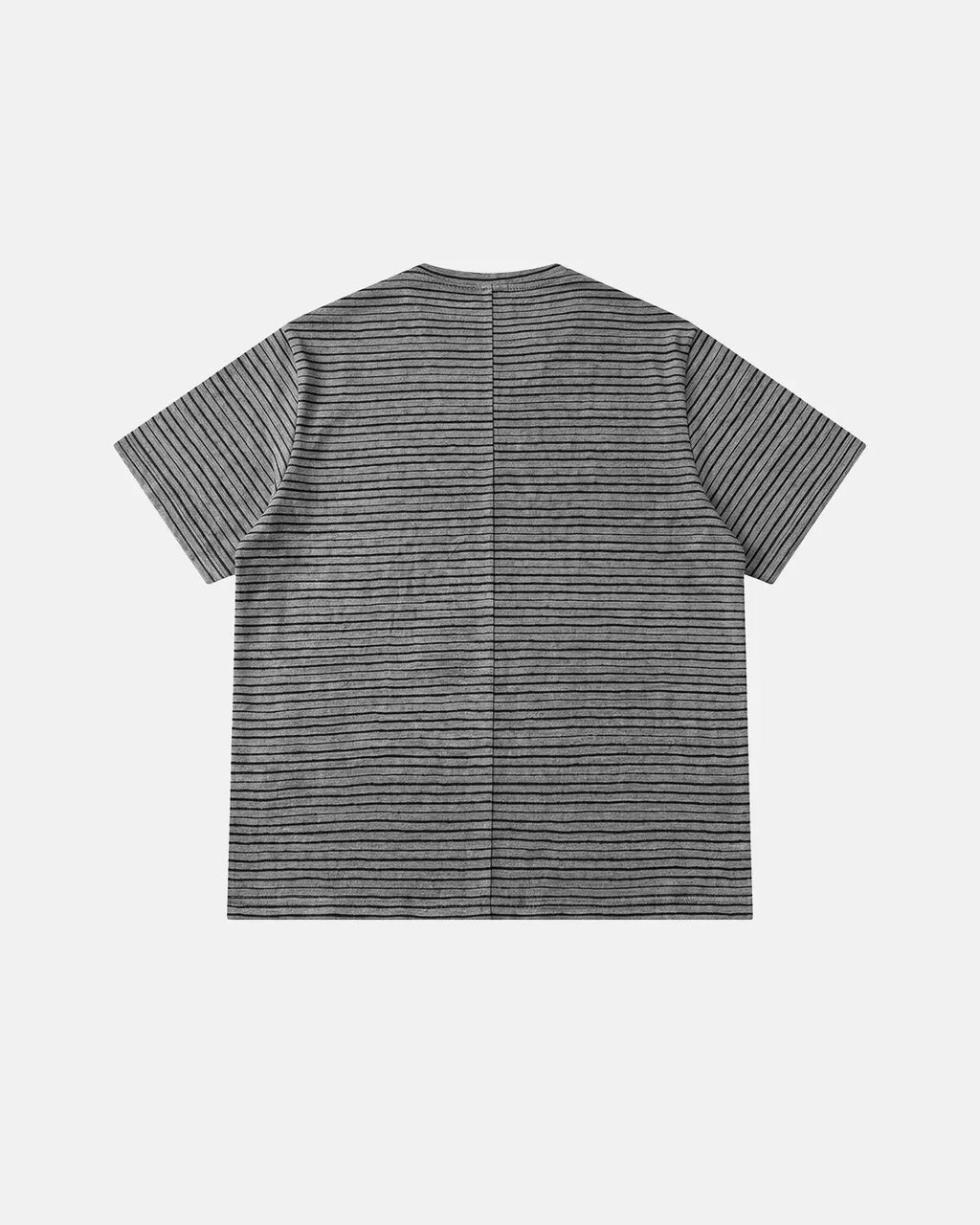 Inflation Streetwear Old Money striped T-shirt featuring bold horizontal black and white stripes and a classic crew neck design.