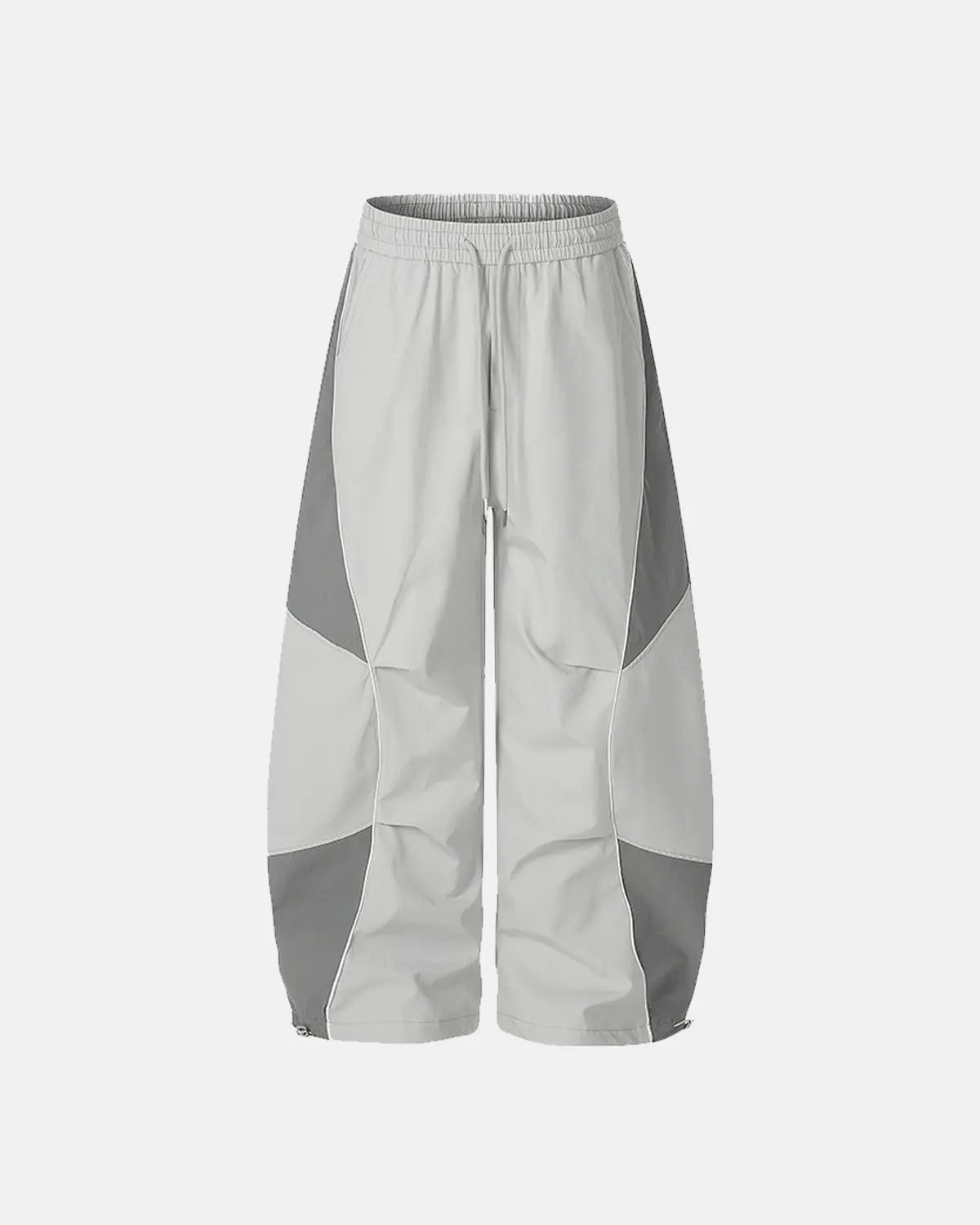 Inflation Contrast Panel Baggy Track Pants featuring color block panels and relaxed fit for streetwear style.
