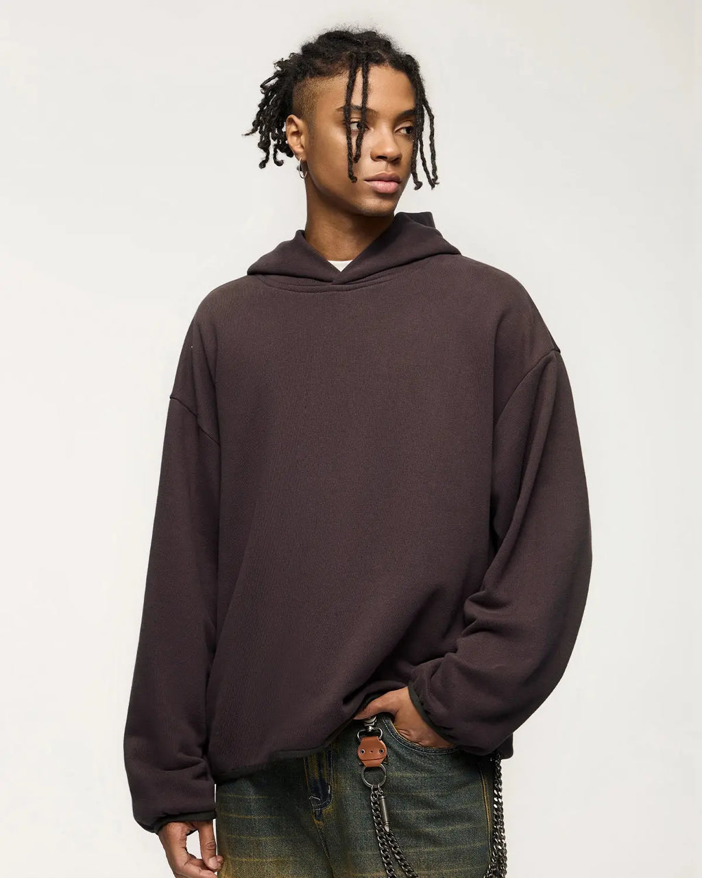 Flation premium velvet hoodie featuring a soft, plush fabric, casual streetwear style, in a cozy and stylish design.