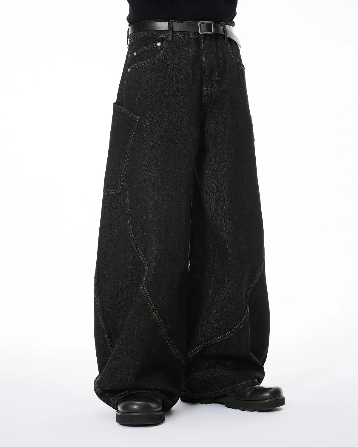 Colorful rhinestone raw barrel jeans by Flation Streetwear featuring vibrant embellishments and distressed denim style.