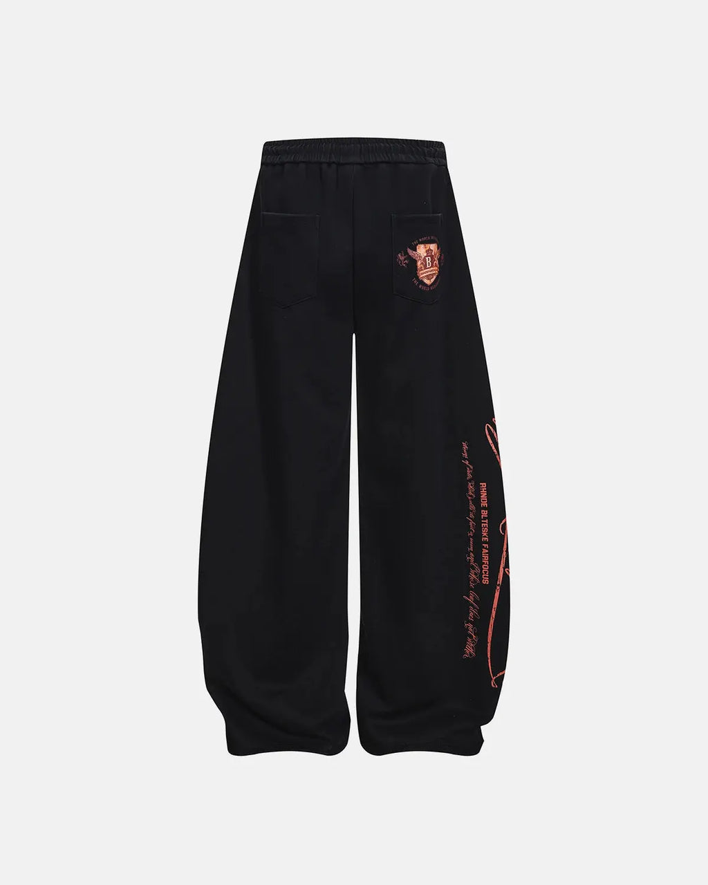 Vintage Washed Barrel Sweatpants by INFLATION Streetwear, showing relaxed fit and distressed denim fabric with drawstring waist.