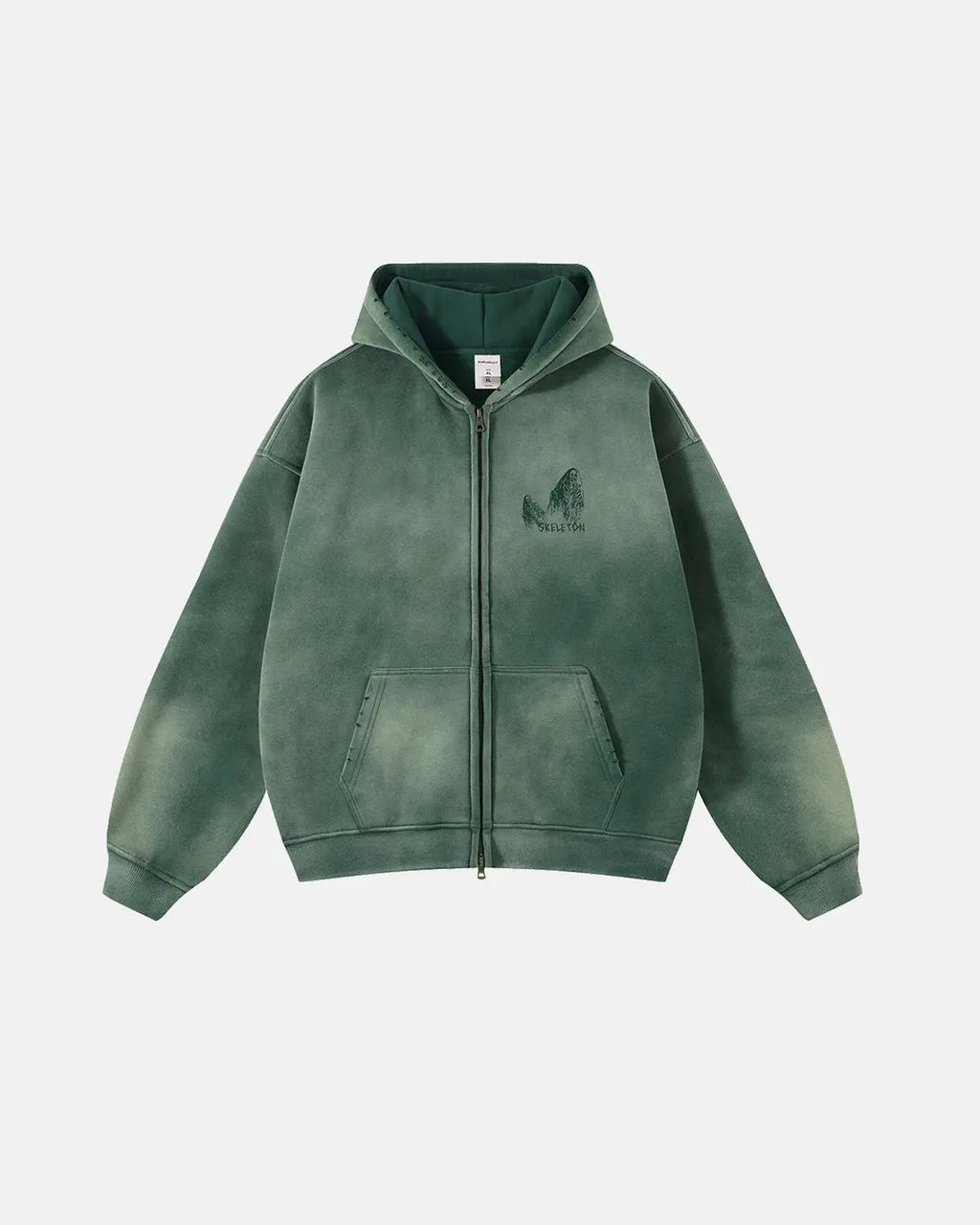 Graphic Monkey Wash Zip Up Hoodie by Flation Streetwear, featuring a detailed monkey graphic on a casual zip-up hoodie.