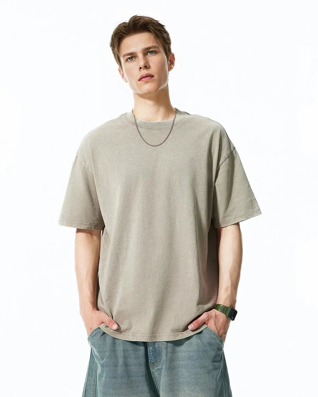 Flation Snow Flakes Wash Tee featuring a white t-shirt with a snowflake graphic print, streetwear style.