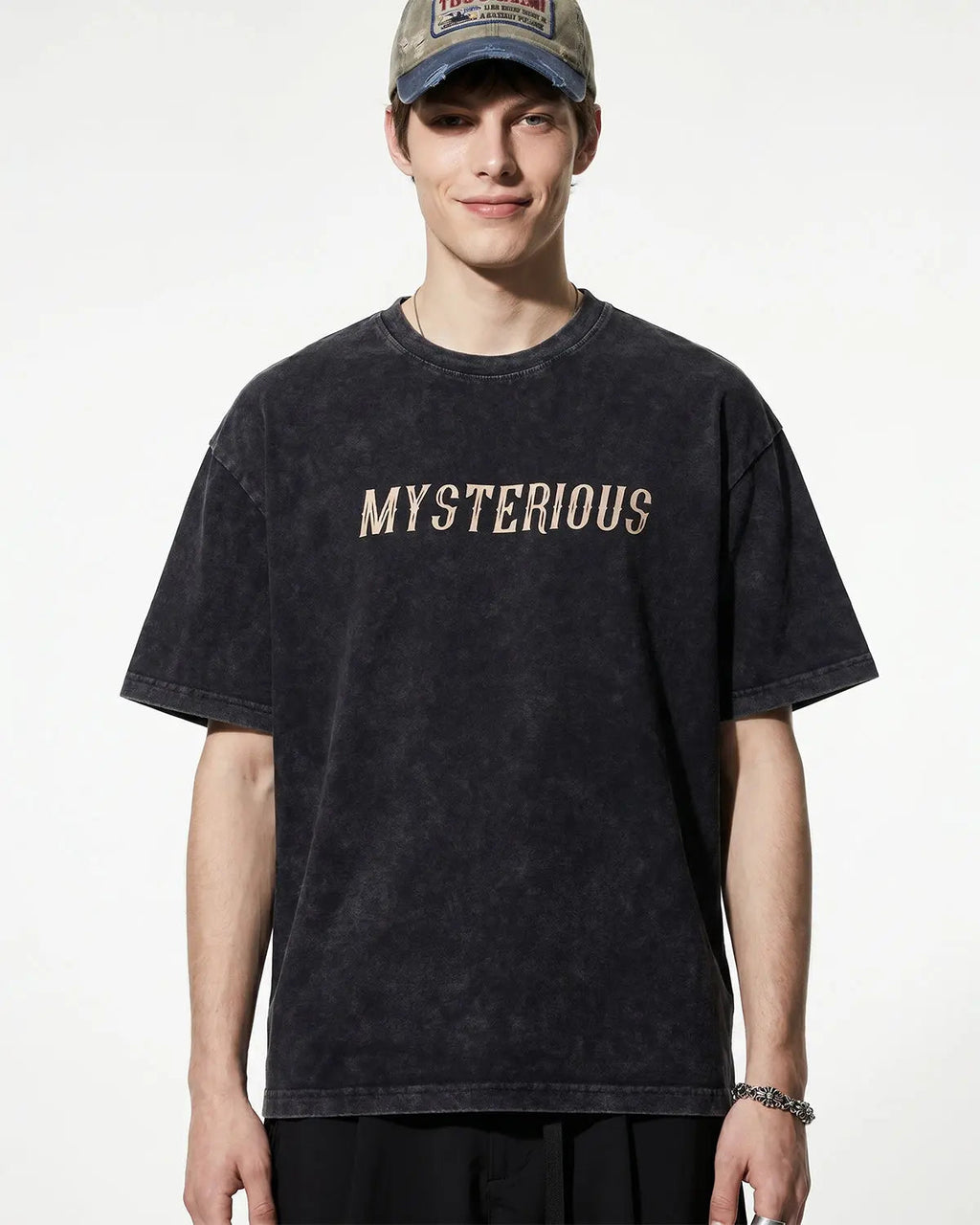 Inflation Streetwear retro washed graphic cotton T-shirt featuring vintage-inspired print and casual fit.