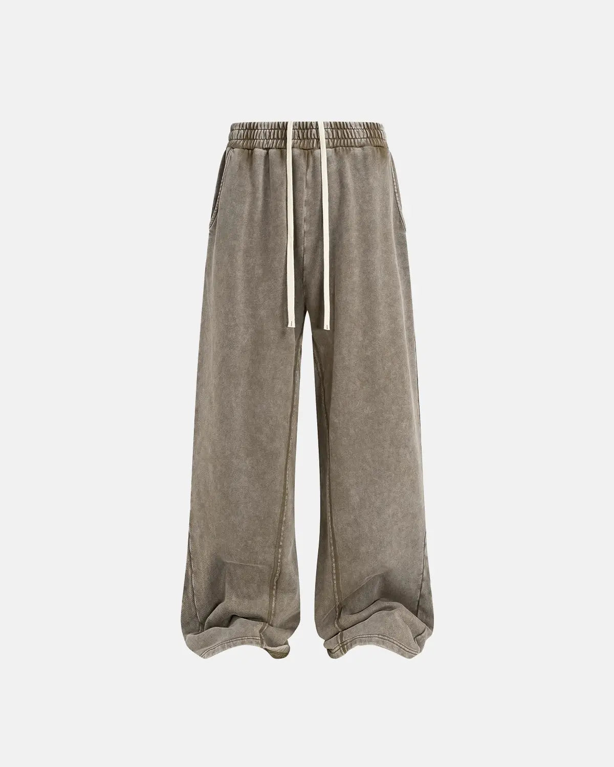 Flation Straight Leg Acid Wash Sweatpants featuring a relaxed fit and casual streetwear style, shown on a model.