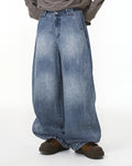 Bamboo weave barrel jeans by INFLATION Streetwear featuring a relaxed fit and unique textured fabric in a casual style.