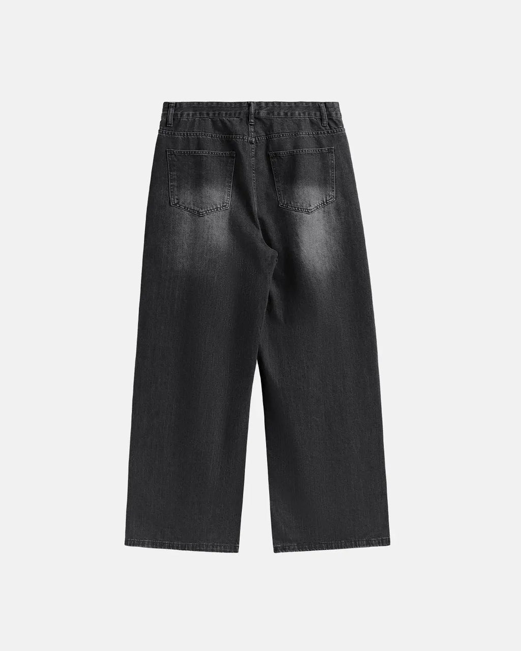 Flation Chill wide leg denim pants featuring a relaxed fit and classic blue denim fabric, styled for streetwear fashion.