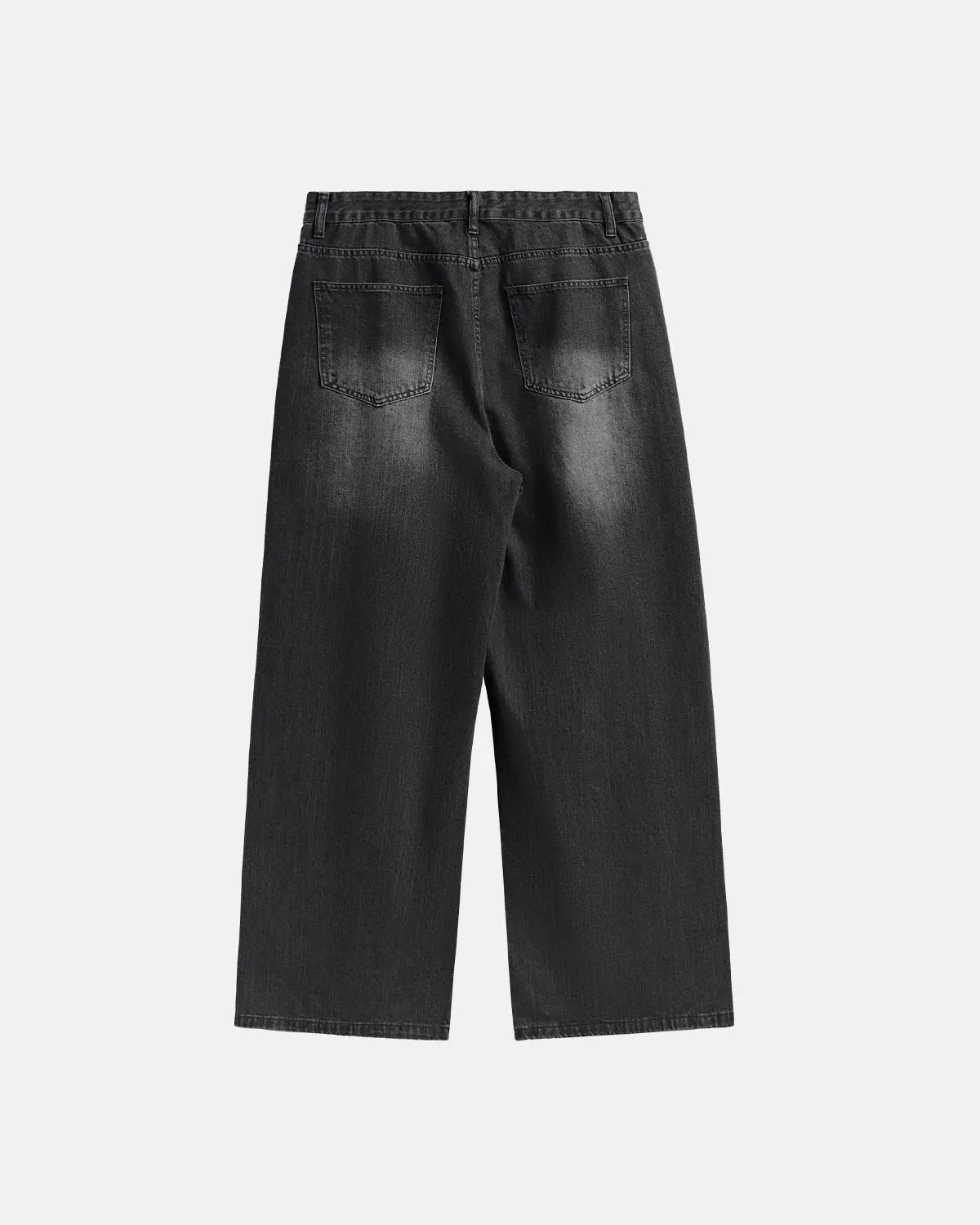 Flation Chill wide leg denim pants featuring a relaxed fit and classic blue denim fabric, styled for streetwear fashion.