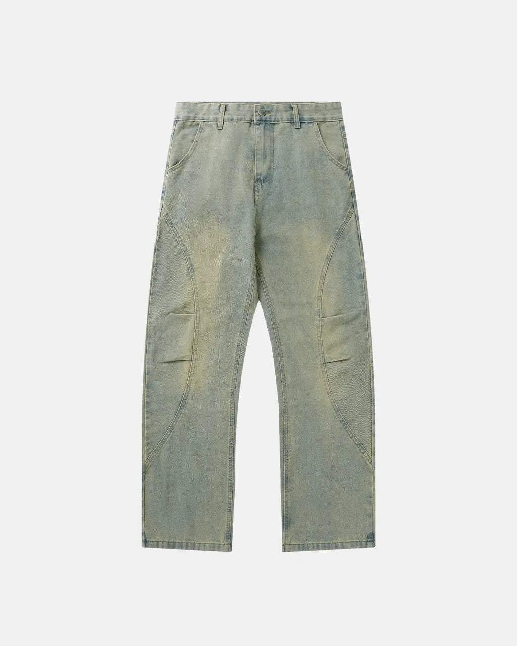 Vintage Washed Baggy Jeans by INFLATION featuring relaxed fit, distressed details, and classic denim look.