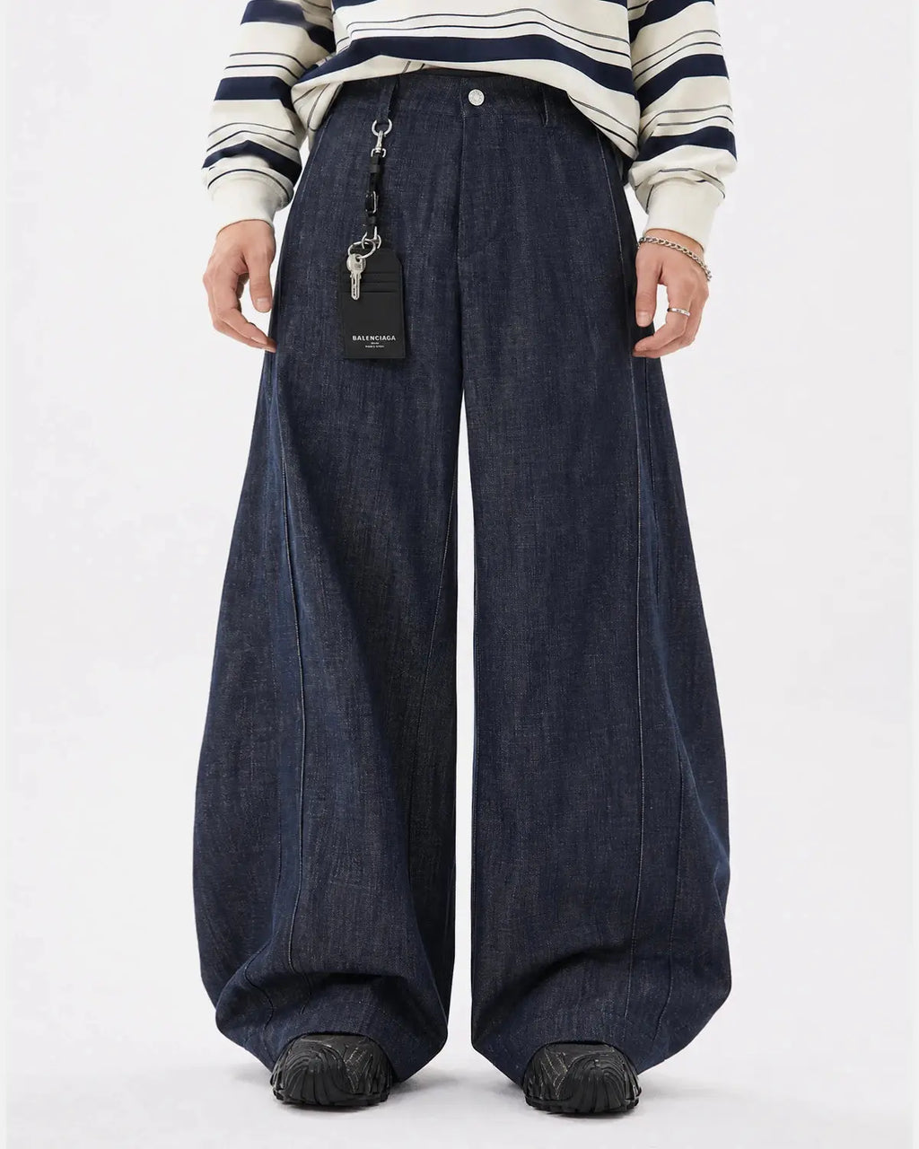 Lightweight structured barrel jeans by INFLATION featuring a modern streetwear design with a relaxed fit and stylish detailing.