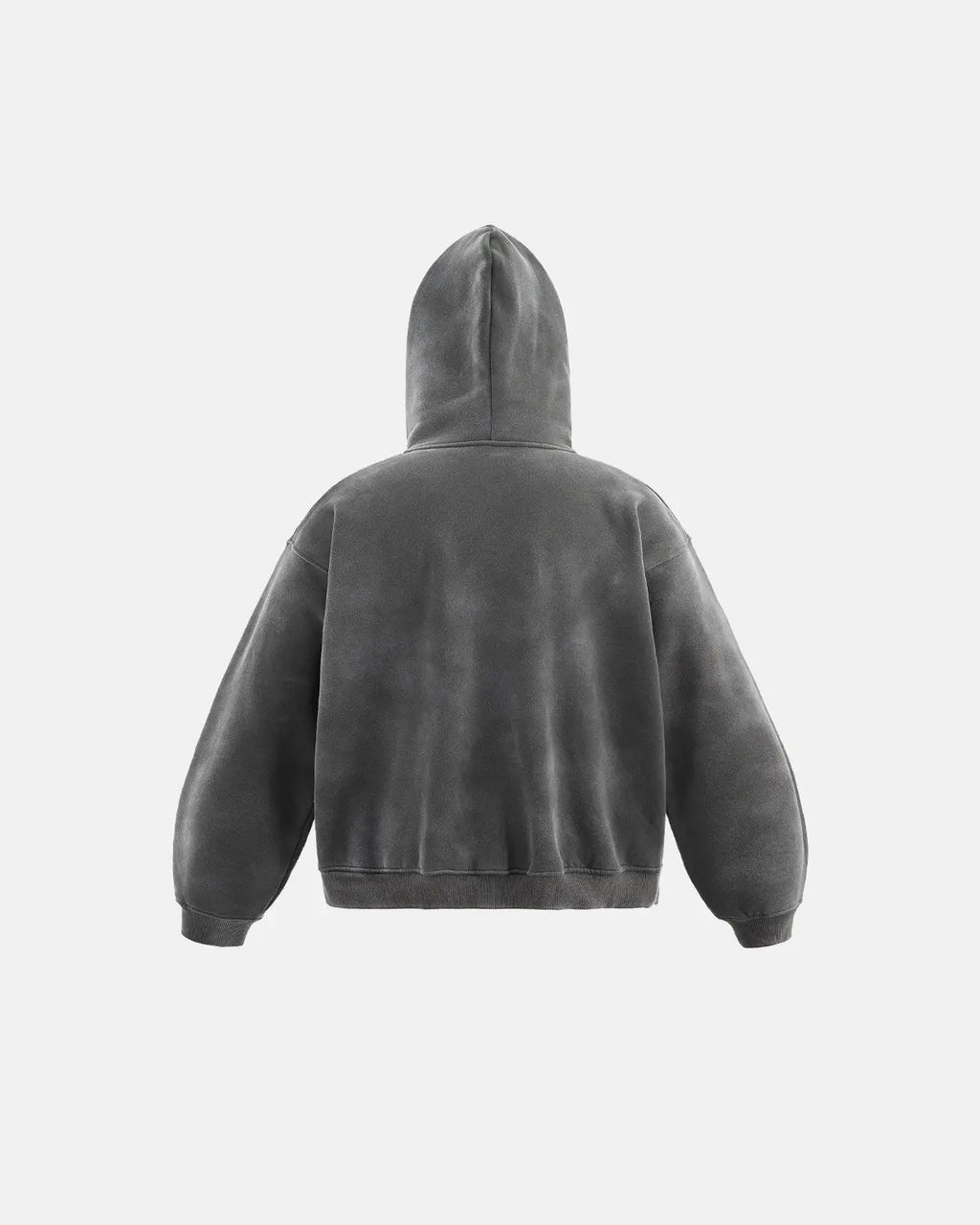 Acid wash zip-up hoodie by Flation Streetwear, featuring a casual fit with a front zipper and a distressed, vintage-style wash.