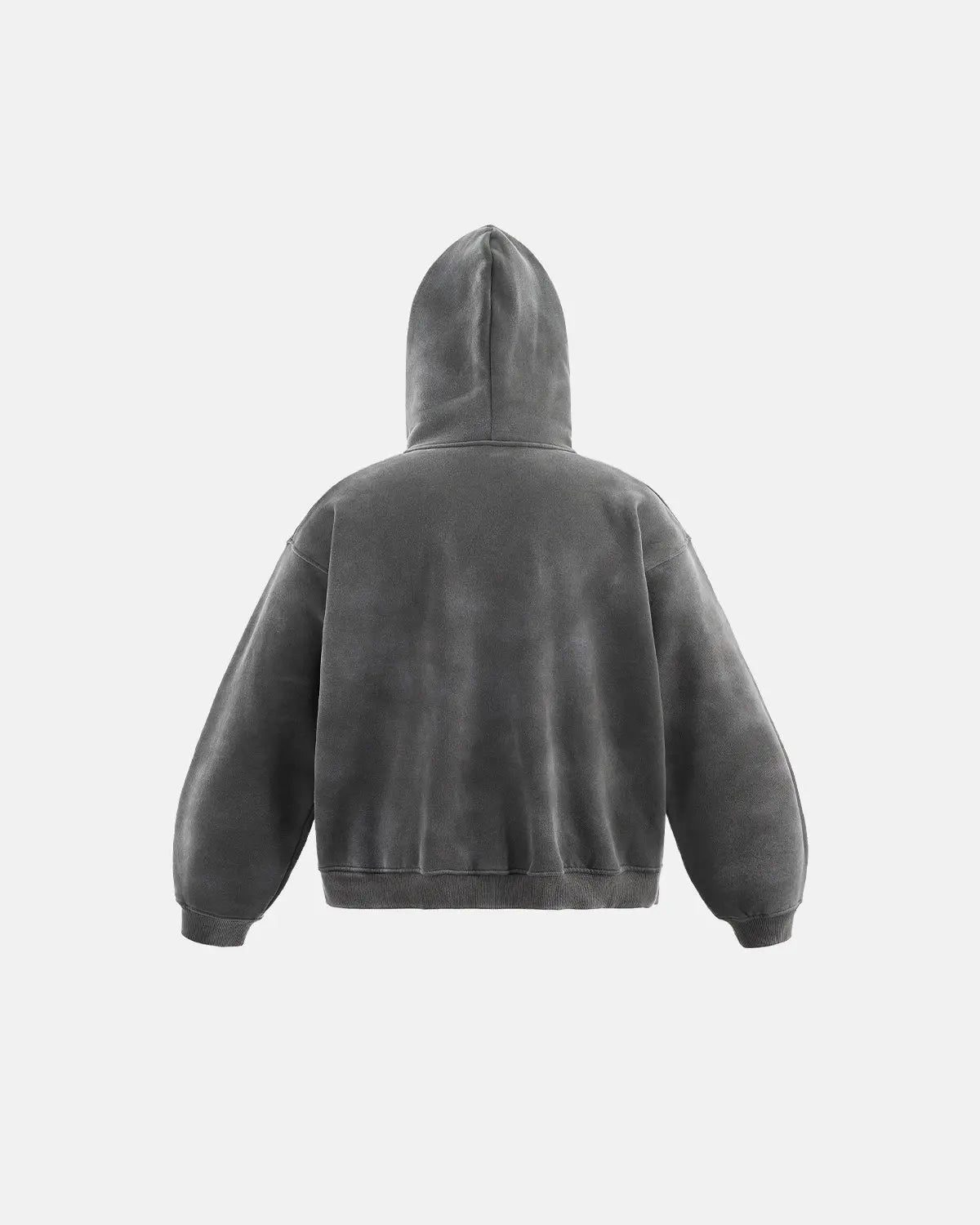 Acid wash zip-up hoodie by Flation Streetwear, featuring a casual fit with a front zipper and a distressed, vintage-style wash.
