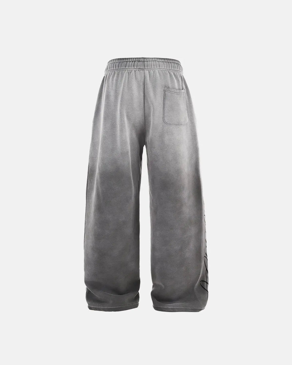 Acid washed Flation streetwear sweatpants with relaxed fit and drawstring waist, showcasing casual comfort and trendy style.