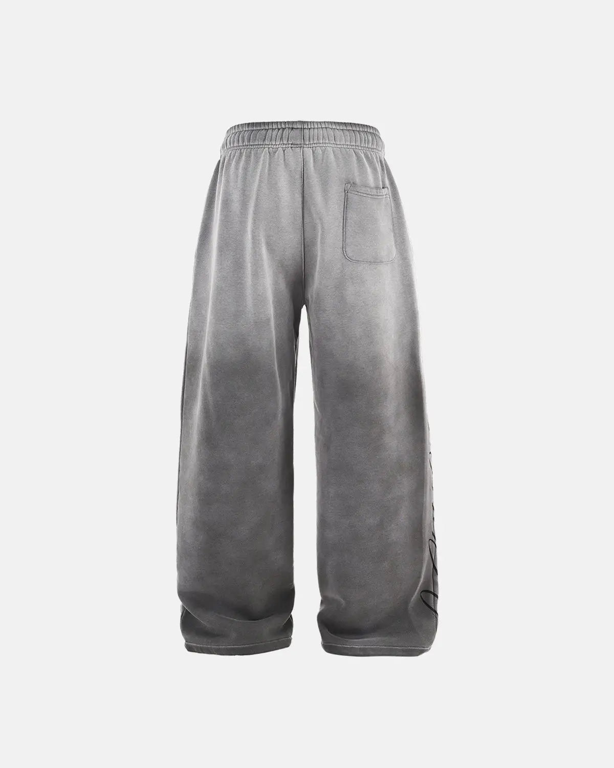 Acid washed Flation streetwear sweatpants with relaxed fit and drawstring waist, showcasing casual comfort and trendy style.