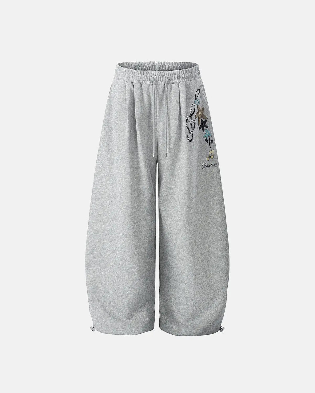 Inflation Streetwear Applique Baggy Sweatpants featuring bold design, relaxed fit, and comfortable cotton fabric.