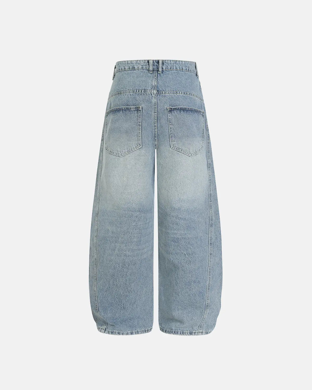Inflation streetwear asymmetric button baggy jeans with oversized fit and unique button details, casual streetwear style.