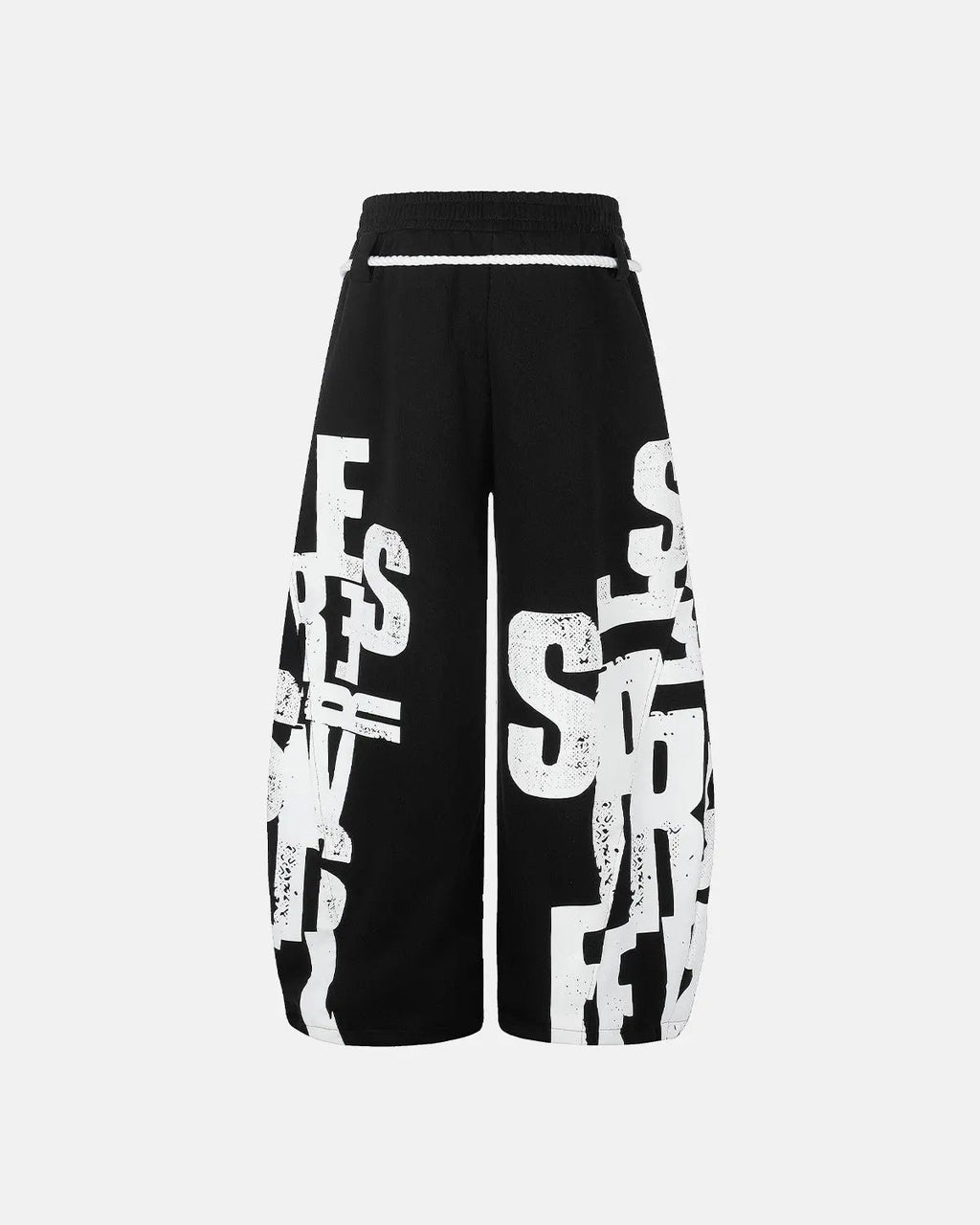 Inflation Streetwear graphic barrel sweatpants with bold design, relaxed fit, and comfortable cotton fabric.