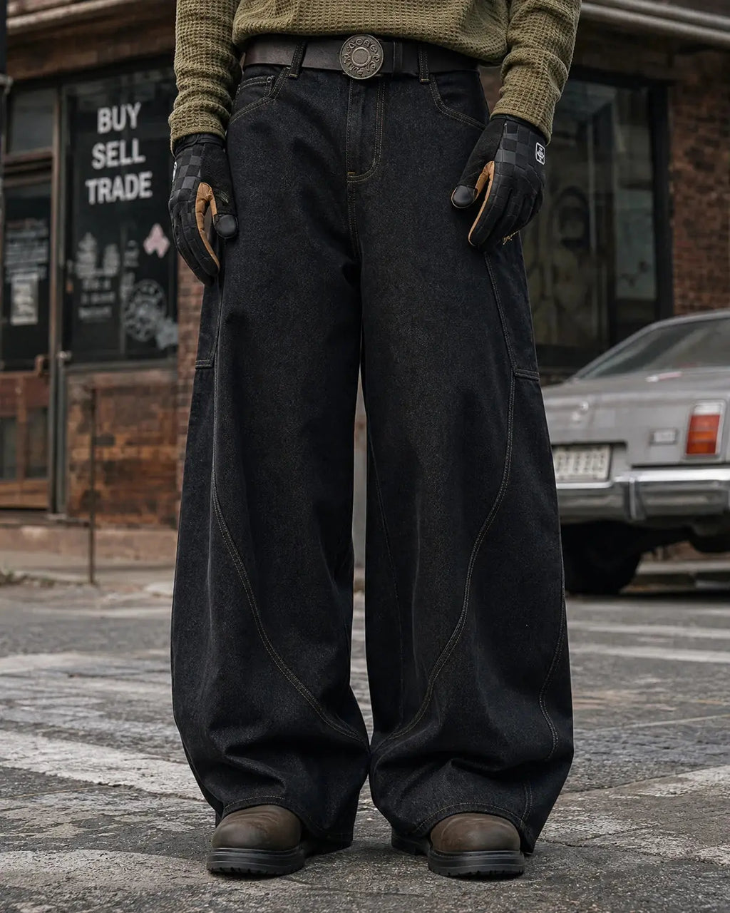 Inflation Super Raw Barrel Jeans by Flation Streetwear featuring distressed denim and a relaxed fit style.