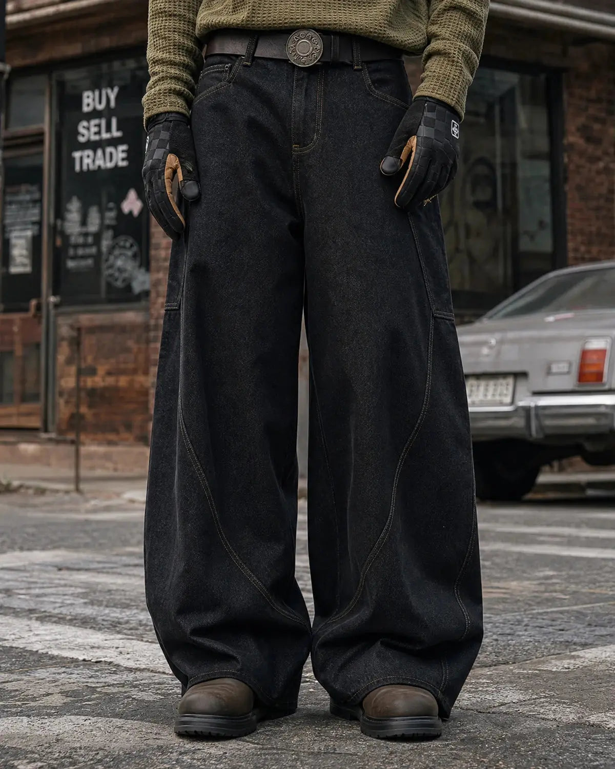 Inflation Super Raw Barrel Jeans by Flation Streetwear featuring distressed denim and a relaxed fit style.