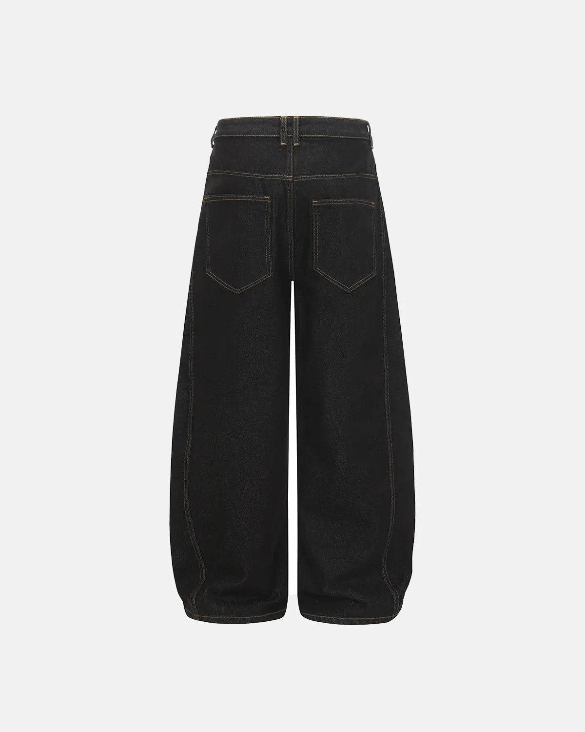 Inflation Streetwear Buttons Up Raw Baggy Jeans with relaxed fit, featuring button details and raw denim texture.