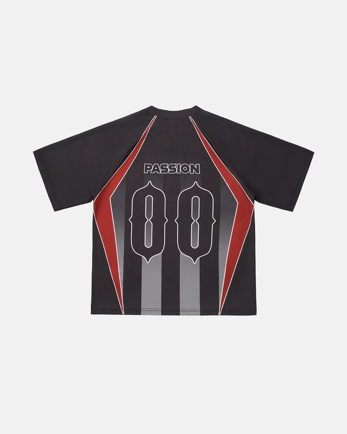 Color block letter graphic jersey tee from Flation Streetwear, featuring bold, colorful letter designs on a casual cotton shirt.
