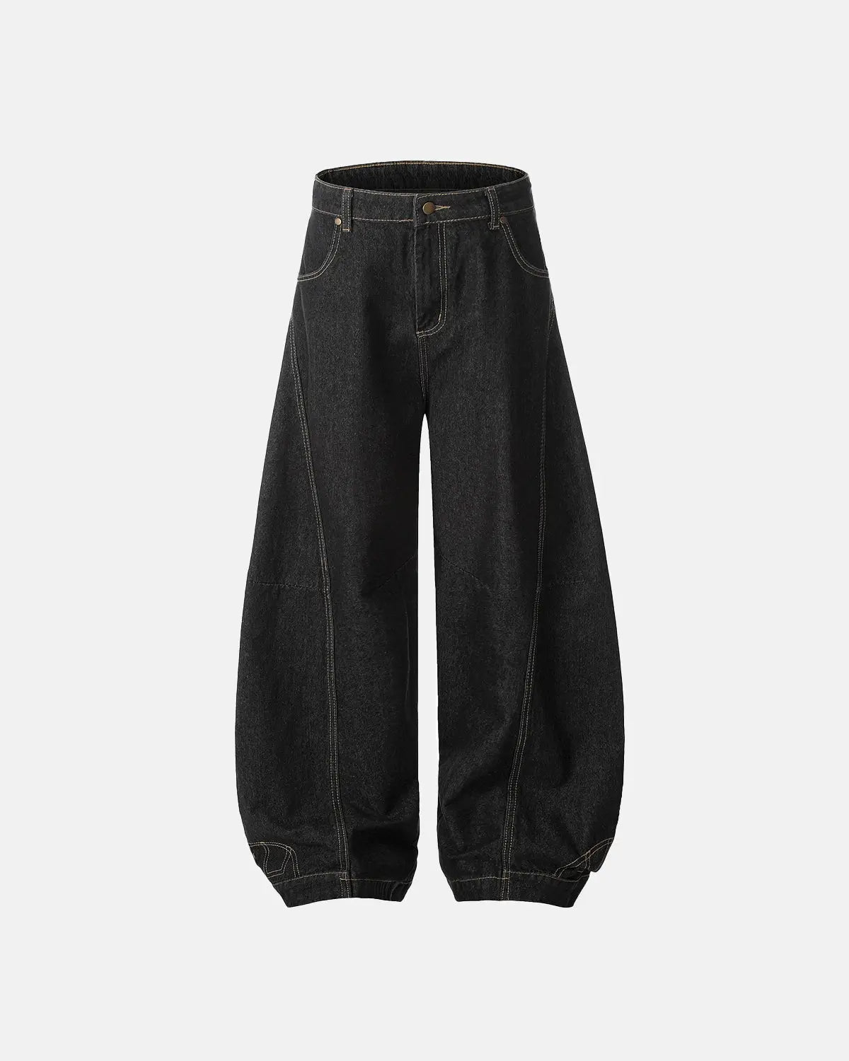 Raw Color Super Baggy Jeans by Flation Streetwear, showcasing oversized fit, distressed denim, and raw hem details.