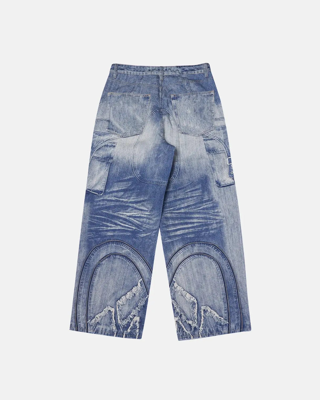 Digital printing denim jeans by INFLATION featuring bold streetwear design and intricate digital print details on the fabric.